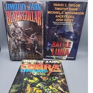 Timothy Zahn Books, Lot of 3, Blackcollar, Battle Luna, The Cobra Trilogy